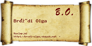 Bródi Olga névjegykártya